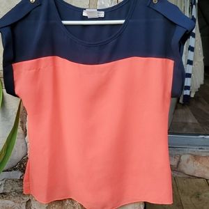 Navy & Neon Pink Agaci top